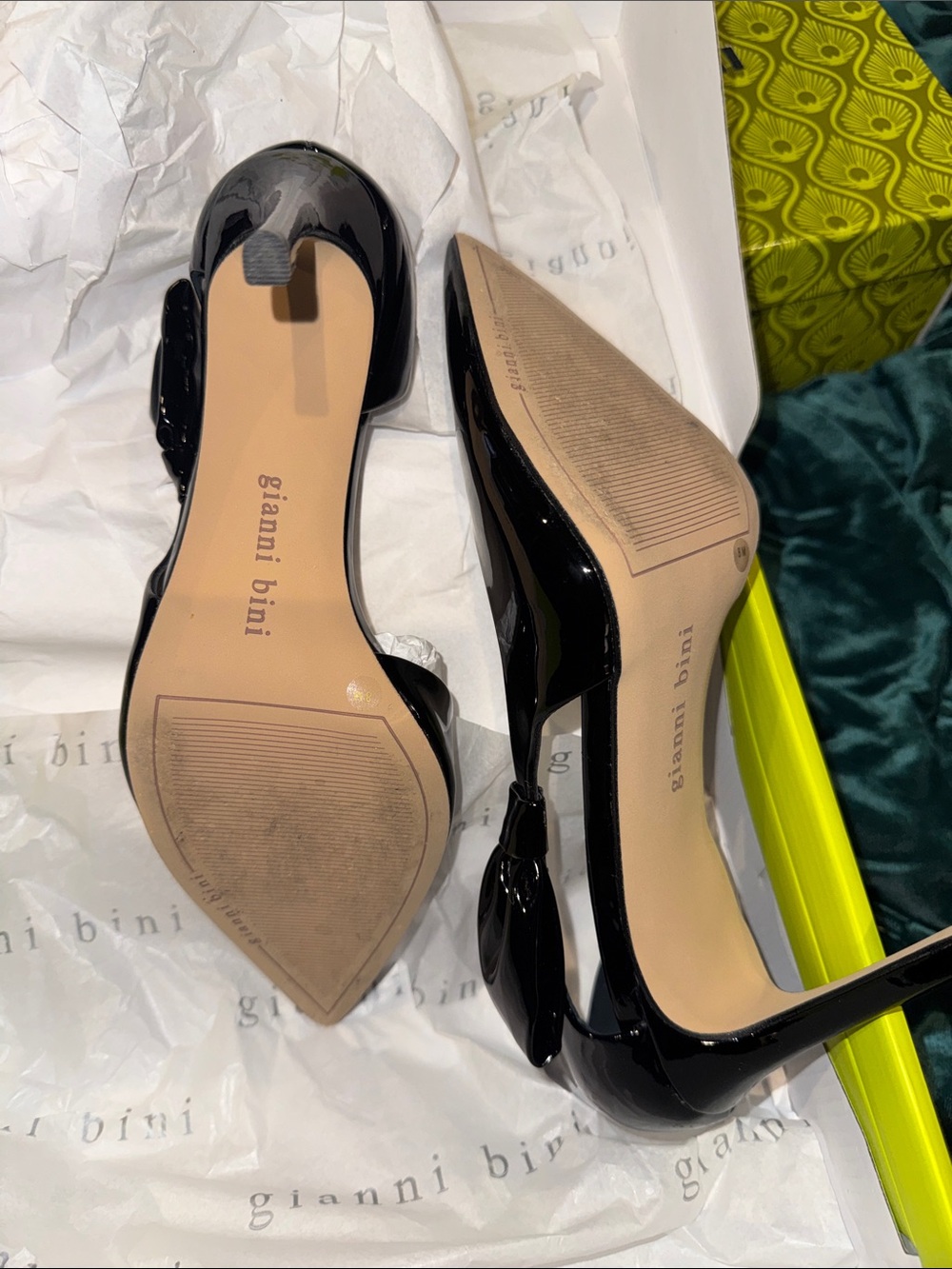 Gianni Bini Black Patent Pointed-Toe Sawyer Stiletto Heels Size 8 - Picture 4 of 9